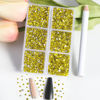 Picture of Beadsland 7200pcs Flatback Rhinestones,Yellow Rhinestones Nail Gems Round Crystal Rhinestones for Crafts,Mixed 6 Sizes with Wax Pencil Kit, SS3-SS10,Citrine/Lemon Yellow