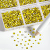 Picture of Beadsland 7200pcs Flatback Rhinestones,Yellow Rhinestones Nail Gems Round Crystal Rhinestones for Crafts,Mixed 6 Sizes with Wax Pencil Kit, SS3-SS10,Citrine/Lemon Yellow