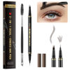 Picture of Soleira Waterproof Eyebrow Pencil with 4 Tip Microblading Pen and Dual-ended Brush, for Natural-Looking Brows, Long-Lasting, Black Brown