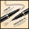 Picture of Soleira Waterproof Eyebrow Pencil with 4 Tip Microblading Pen and Dual-ended Brush, for Natural-Looking Brows, Long-Lasting, Black Brown