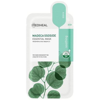 Picture of Mediheal Best Korean Sheet Mask - Madecassoside Essential Face Mask 20 Sheets For Sensitive Blemish Prone All Skin Types Hydrating Moisturizing Calming Soothing