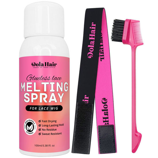 Picture of Dolahair Lace Melting Spray for GlueLess Wigs lace Bond Melting Spray Bond Adhesive Wig Glue Spray lace Front Melting Spray for glueless Wigs Glue Spray Lace Melting Spray lace Filter Melting Spray