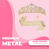 Picture of Papoopy Birthday Crown Tiara with sash for Women, Headband Hair Accessories for Birthday Party (A-Red)
