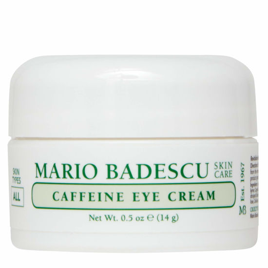 Picture of Mario Badescu Caffeine Eye Cream for All Skin Types | Visibly Decreases Dark Circles and Under Eye Bags, Formulated with Caffeine & Squalane, 0.5 Oz (Pack of 1)