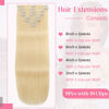 Picture of Clip in Hair Extensions Real Human Hair Clip ins 100% Brazilian Remy Human Hair Extension for Women Clip in Extensions 8pcs Per Set with 18 Clips Double Weft (90g #60 Platinum Blonde Color 22 Inch)