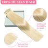 Picture of Clip in Hair Extensions Real Human Hair Clip ins 100% Brazilian Remy Human Hair Extension for Women Clip in Extensions 8pcs Per Set with 18 Clips Double Weft (90g #60 Platinum Blonde Color 22 Inch)