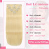 Picture of Tebelove Clip in Hair Extensions Real Human Hair 3.6oz/100g Clip ins 100% Brazilian Remy Human Hair Extension for Women 8pcs Per Set with 18 Clips Double Weft (#613 Bleach Blonde 16 Inch)