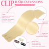 Picture of Tebelove Clip in Hair Extensions Real Human Hair 3.6oz/100g Clip ins 100% Brazilian Remy Human Hair Extension for Women 8pcs Per Set with 18 Clips Double Weft (#613 Bleach Blonde 16 Inch)
