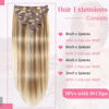 Picture of Tebelove Clip in Hair Extensions Real Human Hair 4.3oz/120g Clip ins 100% Human Hair Extension for Women 8pcs Per Set with 18 Clips Double Weft (#16/22 Light Blonde to Golden Blonde 24 Inch)