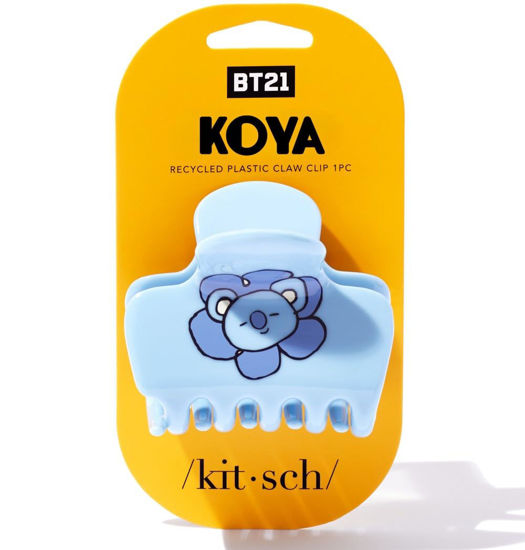 Picture of BT21 x Kitsch Recycled Plastic Puffy Medium Hair Clips for Women - Medium Claw Clips for Thin Hair | Claw Hair Clips for Short Hair | Medium Hair Claw Clips for Women | Cute Hair Claws for Girls, Koya