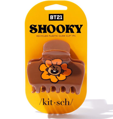 Picture of BT21 x Kitsch Recycled Plastic Puffy Medium Hair Clips for Women - Medium Claw Clips for Thin Hair | Claw Hair Clips for Short Hair, Medium Hair Claw Clips for Women, Cute Hair Claws for Girls, Shooky