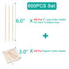 Picture of 500 Pcs 6" Long Cotton Swabs with Wooden Sticks - Lint Free Gun Cleaning Swabs - Cotton Tipped Applicator for Makeup, Gun Cleaning & Lubricating, Pet Care, Hard-to-Reach Area Cleaning Tools