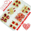 Picture of qiipii 36pcs Red Heart Nail Charms Red Gold Luxury Alloy Charms for Nails 3D Red Nail Art Rhinestones Nail Gems Golden Nail Crystal Diamonds Jewelry Stones Studs Nail Art Supplies for Nails Face Eyes