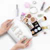 Picture of Bride Patch MRS Letter Makeup Bag for Women Bridesmaid Engagement Gift for Her White Pearl Rhinestone Travel Toiletry Bag Make Up Bag Pouch for Purse Bridal Shower Gifts for Engagement Wedding