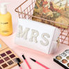 Picture of Bride Patch MRS Letter Makeup Bag for Women Bridesmaid Engagement Gift for Her White Pearl Rhinestone Travel Toiletry Bag Make Up Bag Pouch for Purse Bridal Shower Gifts for Engagement Wedding