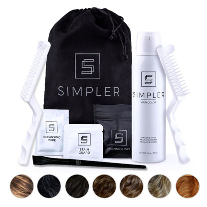 Picture of Simpler Hair Color Light Brown Mustache and Beard Upgraded Brush Kit with 3 Brushes Included for Precision Application - Gentle, Professional Quality and Ammonia Free Dye for Hair, Beard, and Mustache