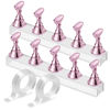 Picture of Etercycle Nail Stand Acrylic Nail Art Display Stand Practice Nail Holder for Painting Nails Magnetic Practice Stands with Double-sided Tape For Home DIY Salon Supplies (Pink)