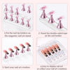 Picture of Etercycle Nail Stand Acrylic Nail Art Display Stand Practice Nail Holder for Painting Nails Magnetic Practice Stands with Double-sided Tape For Home DIY Salon Supplies (Pink)