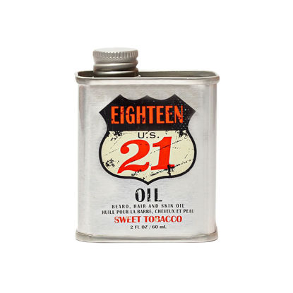 Picture of 18.21 Man Made Hair, Skin & Beard Oil for Men Sweet Tobacco Scent - Non-Greasy, Conditioning Balm with Castor Seed, Jojoba, and Argan Oils - Premium Tattoo and Mustache Care Products 2oz