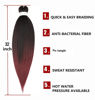 Picture of Braiding Hair 32 Inch 8 Packs Hair Extensions Professional Synthetic Braid Hair Crochet Braids, Soft Yaki Texture, Hot Water Setting Ombre Natural Black to Burgundy(32inch, 1B/Bug#)
