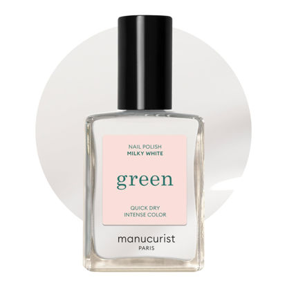 Picture of Manucurist • Green Nail Polish Milky White • Natural Classic Nail Polish 9-Free • Vegan and Plant-Based Nail Polish (83%) • Manicure & Nail Care • 0.5 fl oz (MILKY WHITE)