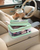 Picture of Soimeat Travel Clear Makeup Bag with Makeup Brush Bag, Leather Makeup Case Toiletry Bag, Portable Cosmetic Bag Case, Transparent Waterproof Cosmetic Organizer Storage Bag for Women, Mint Green