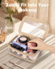 Picture of Soimeat Travel Clear Makeup Bag with Makeup Brush Bag, Leather Makeup Case Toiletry Bag, Portable Cosmetic Bag Case, Transparent Waterproof Cosmetic Organizer Storage Bag for Women, Khaki