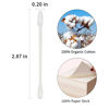 Picture of HOMEFOX Cotton Swabs Precision Pointed - 600 Count Pointy Organic Cotton Buds Double Side Tightly Wrapped Cotton Tips Paper Stick Soft Gentle Lint-Free Cruelty-Free, Pointy & Round (White)