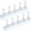 Picture of Blulu 2 Sets Acrylic Nail Display Stand Nail Practice Holder Magnetic Nail Practice Stand Fingernail DIY Nail Design Stand for False Nail Manicure Tool Home Salon Use (White)