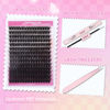 Picture of FADLASH Lash Extension DIY Kit Volume Fluffy Lash Clusters D Curl Cluster Lashes with Lash Bond and Seal Lash Tweezers for DIY Eyelash Extension at Home for Self Use（Kit 100D-0.07D-12-18MIX）