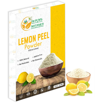 Picture of Herbs Botanica Organic Lemon Peel Powder Citrus Peel Organic 5.3 oz /150 gms 100% Natural | Anti Tan Face Mask, Face Pack