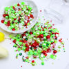 Picture of Briskbloom 60g Mix Flatback Pearls and Flatback Rhinestones for Crafts, 3620PCS 2mm-10mm Pearl Rhinestones for Nails Face Art Tumblers, Jelly Rhinestones and Half Pearls, Christmas Red|Green|White