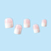 Picture of White Ombre Press on Nails Short Square Fake Nails with Design Pink Gradient Glue on Nails Glossy Acrylic Artificial Nails Stick on Nails for Women Girls Manicure 24Pcs…