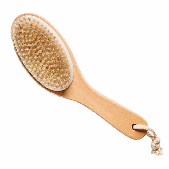 Picture of 100% Natural Boar Bristle Body Brush with Contoured Wooden Handle by TOUCH ME