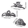 Picture of 3PCS Black Spider Web Skeleton Hand Skull Hair Claw Clips for Women And Girls, Hiphop Metal Large Medium Size for Thick Thin Hair, Headband Barrette for styling Hair Accessories Party Gift (Black Gun)