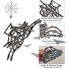 Picture of 3PCS Black Spider Web Skeleton Hand Skull Hair Claw Clips for Women And Girls, Hiphop Metal Large Medium Size for Thick Thin Hair, Headband Barrette for styling Hair Accessories Party Gift (Black Gun)