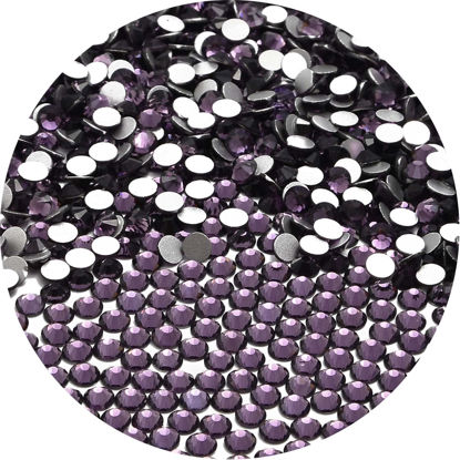 Picture of NCB 1500pcs Flatback Round Glass Nail Art Rhinestones Crystal for DIY Making Accessories Shoes, Clothes, Face Art, Bags, Manicure (Tanzanite, SS20 1500pcs)
