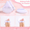 Picture of Thrilez 20pcs Triangle Powder Puff, Loose Powder Puffs Makeup Puff for Face Powder, Setting Powder Puff for Make Up, Face Puff Pads for Press Powder, Sponge Powder Applicator for Face and Eye (White)