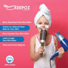 Picture of KEEPOZ Hair Towel Wrap Quick Dry 100% Cotton Super Absorbent Turban Head Wrap for Women with Button, Non Microfiber Anti Frizz, Hair Cap for Curly, Long & Thick Hair (Red+White, 2 Pcs)