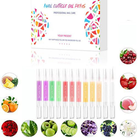 Picture of SULLMAR 12Pcs Nail Cuticle Oils Nail Nutrition Oil Pen Nail Nourishment Pens Cuticle Revitalizer for Agnail Nourish Skin Nail Care