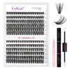 Picture of DIY Lash Extension Kit Lash Bond and Seal Lash Clusters Kit ? Pcs Cluster Lashes D Curl with Lash Tweezers for Individual Lashes Kit Eyelash Extension Kit at Home (Kit 40D+50D-0.07D, 8-16mm)