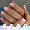 Picture of OAUEE Semi Cured Gel Nail Strips | 20 Gel Nail Stickers | Gel Nail Stickers with UV Light Required | Salon Quality, Easy Application and Removal（Transparent Pink Ombre）