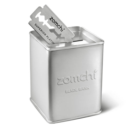 Picture of ZOMCHI Razor Blade Bank for Safety Razor Blade Storagement, Used Double Edge Safety Razor Blade Disposal Case (Silver)