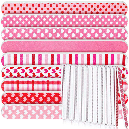 Picture of Lanties 45 Pack Valentine's Galentine's Day Gifts Pink Red Nail Files Emery Boards Bulk Valentine's Galentine's Day Party Favors Stuffers for Women Teachers Staff(7.01 x 0.79 Inches,Stylish)