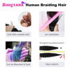 Picture of Human Braiding Hair 3 Bundles/Pack 150g Curly Water Wave Human Bulk Hair for Braiding No Weft 10A Brazilian Virgin Human braiding Hair for Boho Braids Wet and Wavy Braids Extensions (22 22 22inch)