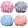Picture of Unicorn Shower Caps for Long/Thick Hair, Cute Hair Cover for Women and Girl, Waterproof Bath Hat, Double Layer Bonnet