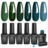 Picture of Beetles Green Gel Nail Polish Set 6 Colors Forest Dark Green Gel Nail Polish Soak Off Uv LED Nail Lamp Gel Nail Kit Home DIY Manicure Nail Salon