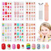 Picture of Modelones Press on Nails for Kids 144Pcs 6 Pack Children Acrylic Fake Nails Pre-glue Full Cover Glitter Gradient Color Ice-Cream Fruit Short False Nail Art Kits Sets Christmas Gifts for Kids Girls