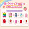 Picture of Modelones Press on Nails for Kids 144Pcs 6 Pack Children Acrylic Fake Nails Pre-glue Full Cover Glitter Gradient Color Ice-Cream Fruit Short False Nail Art Kits Sets Christmas Gifts for Kids Girls