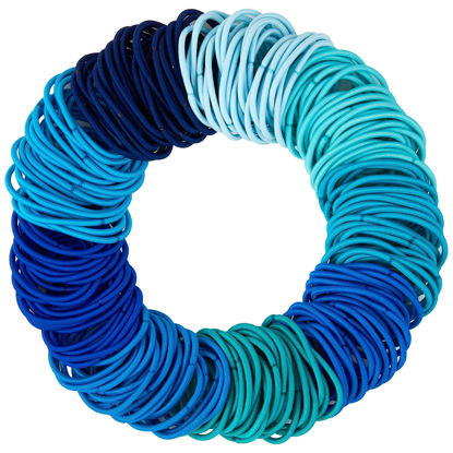 Picture of Expressions 216-Piece Hair Ties Value Pack: 4mm Elastics in Shades Of Blue, No Metal Bands for Women, Durable Ponytail Holders for Thick, Curly and All Hair Types